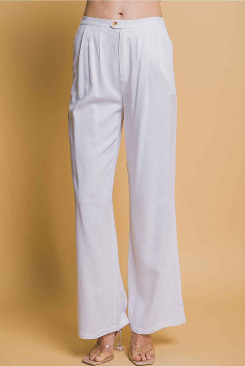 White Linen Pants Set