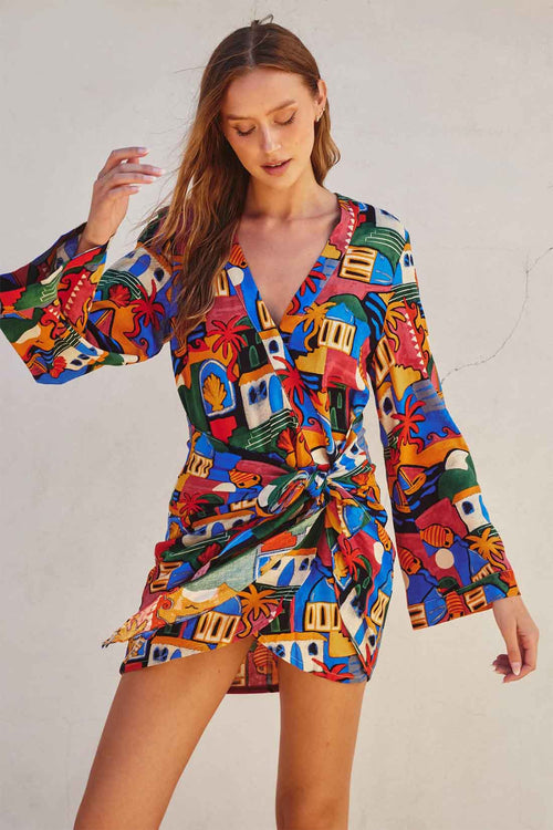 Seaport Wrap Mini Dress front