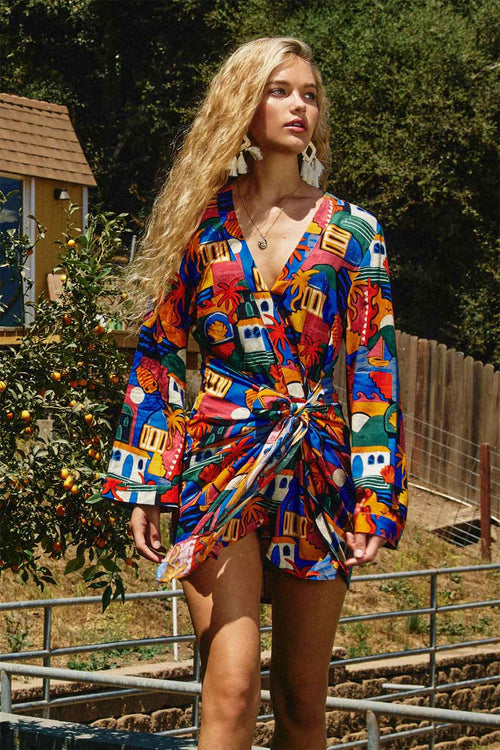Seaport Wrap Mini Dress