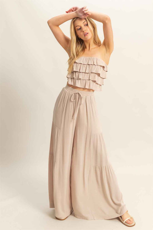 Sand Flowy Pants Set
