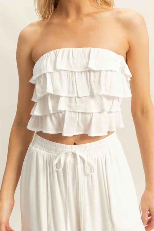 White Flowy Pants Set