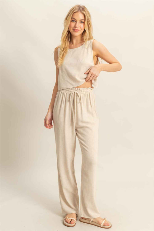 Oatmeal Pants Set front
