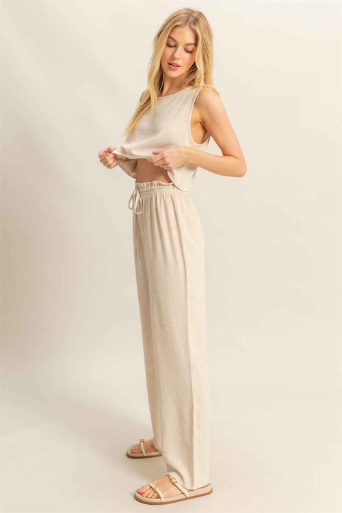 Oatmeal Pants Set side