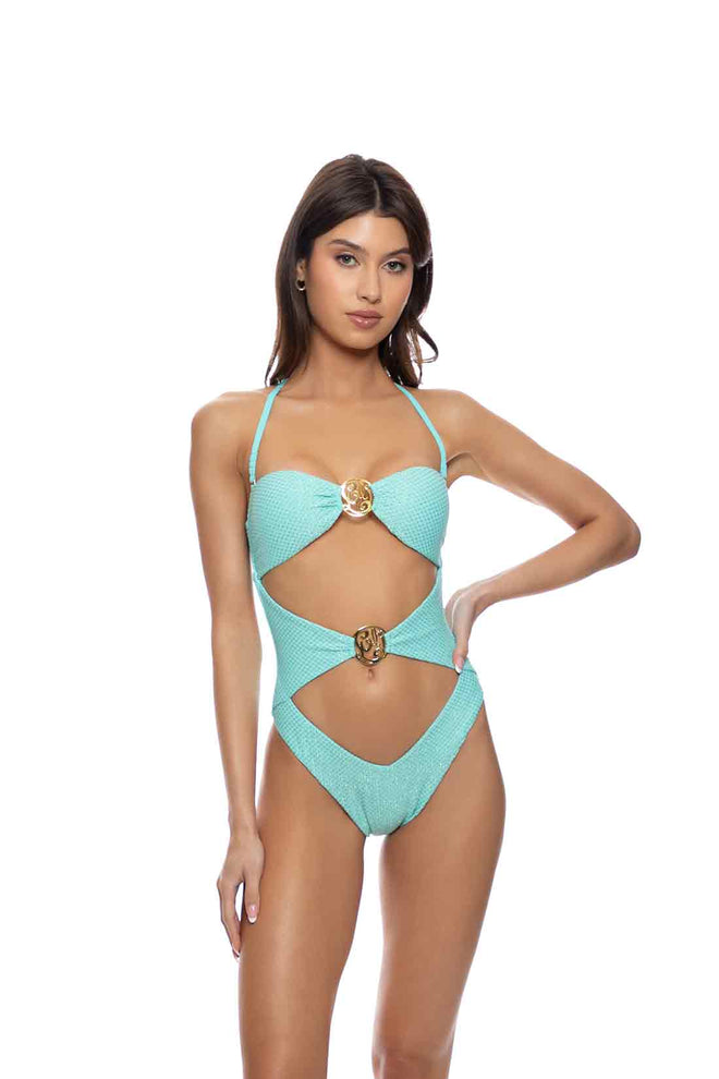 Lulifama Sunkiss Aqua Cutout One Piece