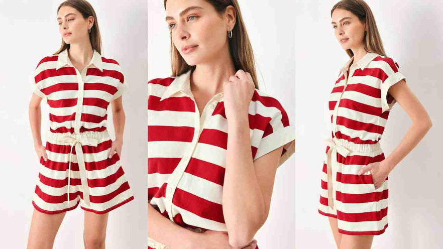 Red Striped Romoper