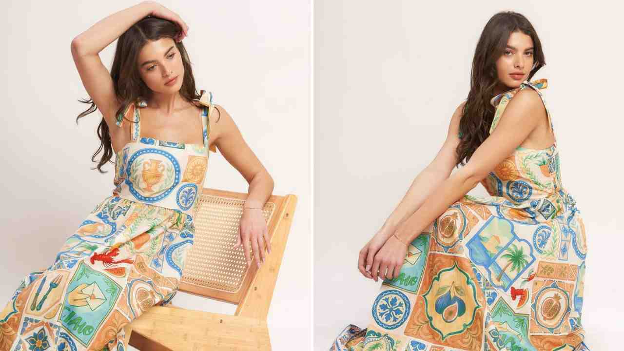 Patch Tie Maxi Dress