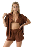 Garotas Ojalillos Brown Shorts Set