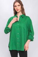 Valeria Green Linen Shirt