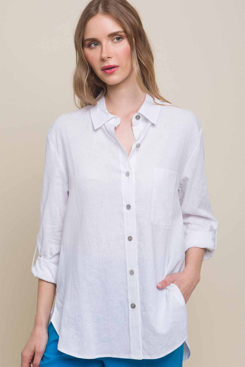 Valeria White Linen Shirt