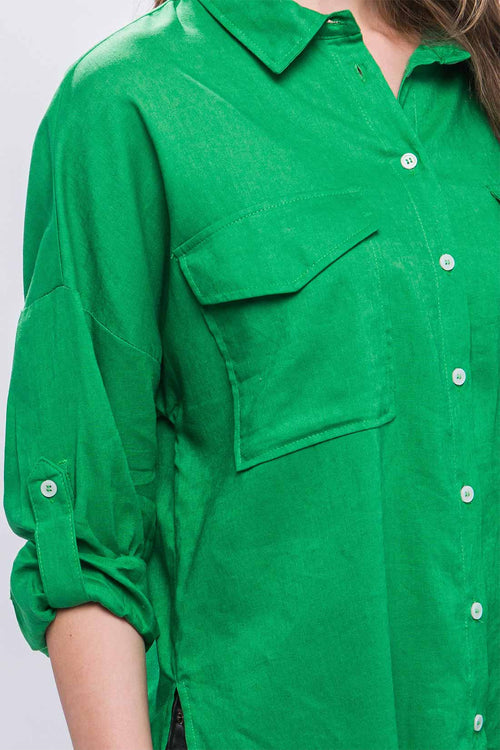 Patricia Green Pocket Linen Shirt detail