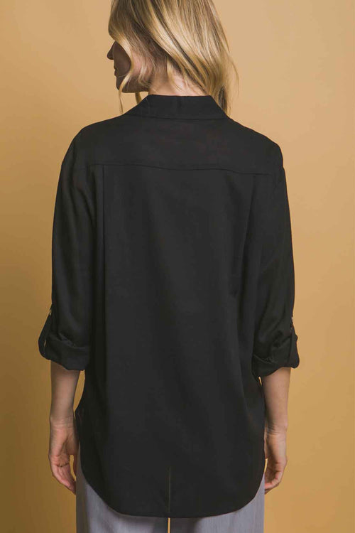 Black Linen Pants Set back