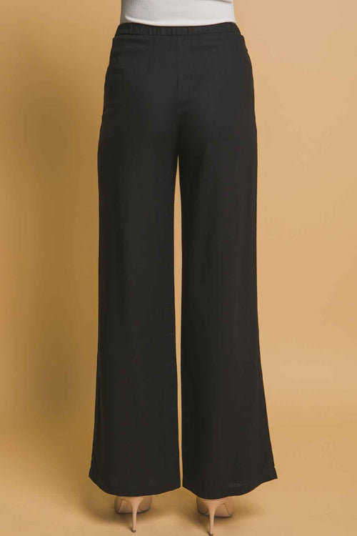 Black Linen Pants Set back
