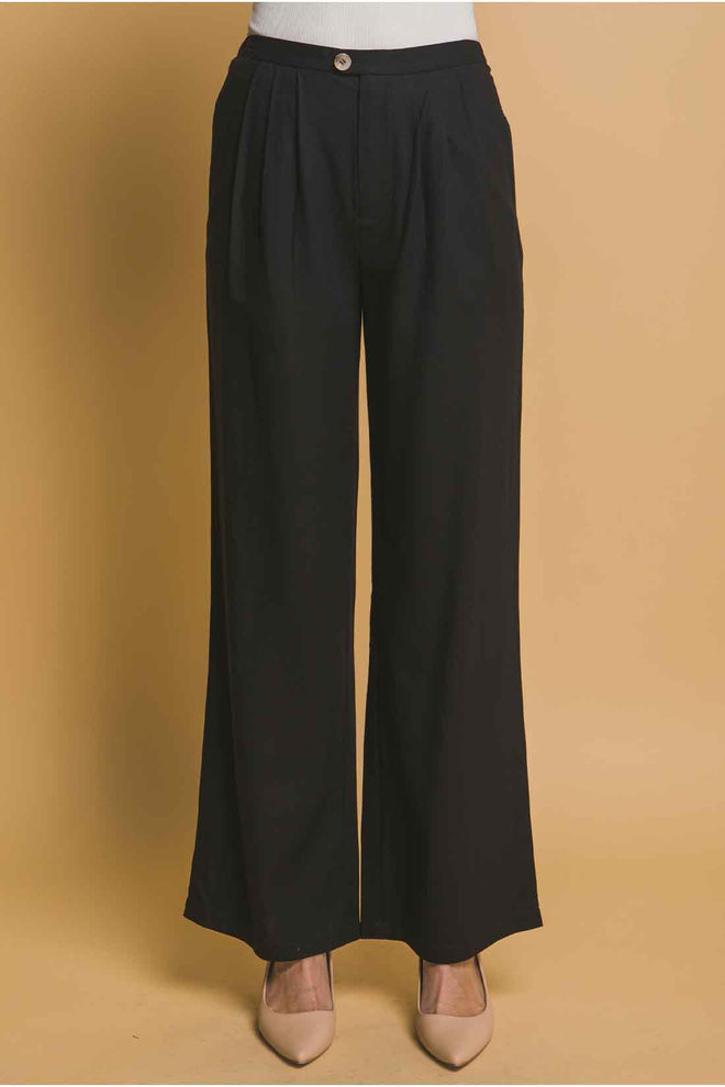 Black Linen Pants Set