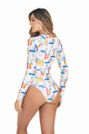 Chamela Good Vibes Long Sleeve One Piece back