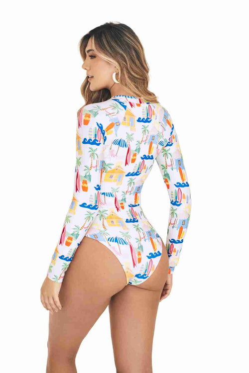 Chamela Good Vibes Long Sleeve One Piece back