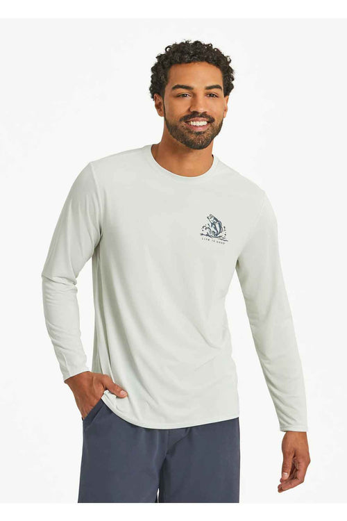 Fog Gray Fish Long Sleeve Rashguard