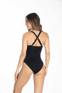 Garotas Black Cups One Piece back cross