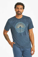 Life is Good Darkest Blue Positive Short Rashguard