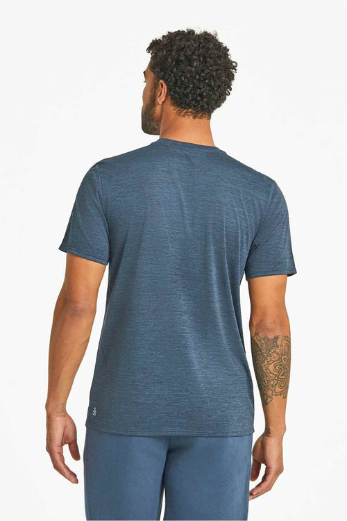 Life is Good Darkest Blue Positive Short Rashguard back