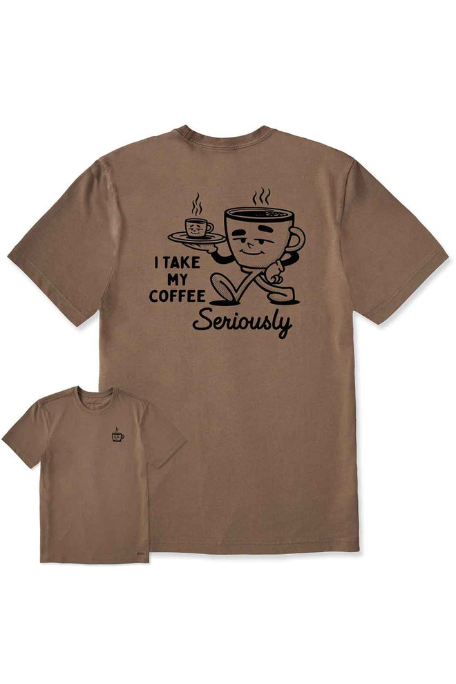 Life is Good Mushroom Brown Coffee Tee