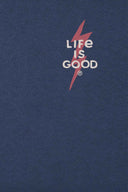 Life is Good Darkest Blue Bolt Positive Energy Tee details