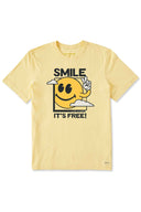 Life is Good Sandy Yellow Smile Its Free Tee