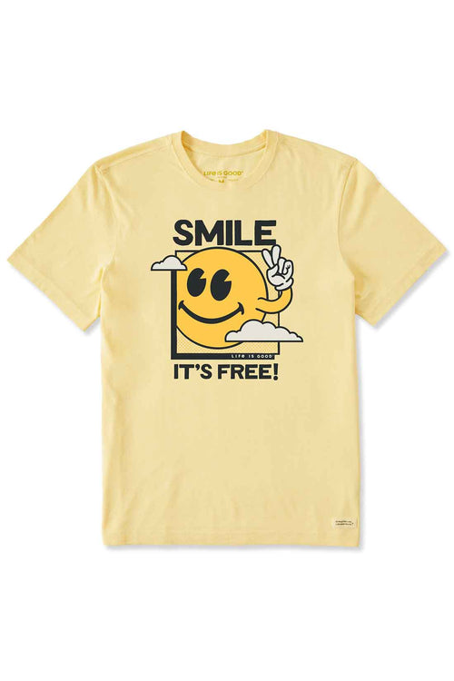 Life is Good Sandy Yellow Smile Its Free Tee