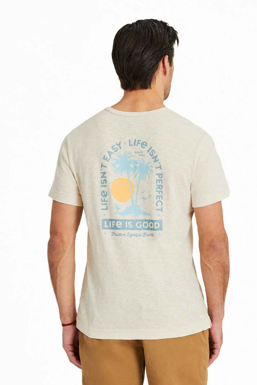 Life is Good Putty White Life Isnt Easy Tee back