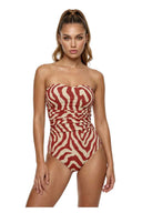 Garotas Instinto Printed Cups One Piece strapless