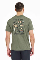 Life is Good Moss Green Vintage Fish Tee back