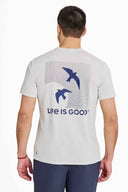 Life is Good Fog Gray Sunset Bird Tee back