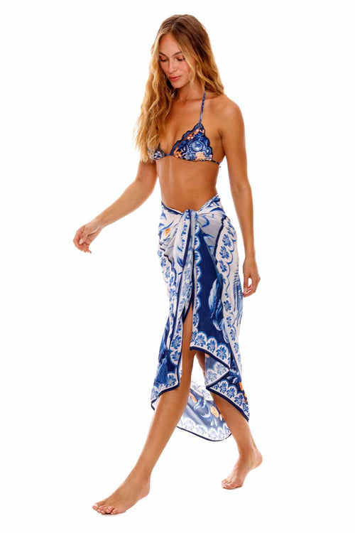 Agua Bendita Marine Azure Sarong side