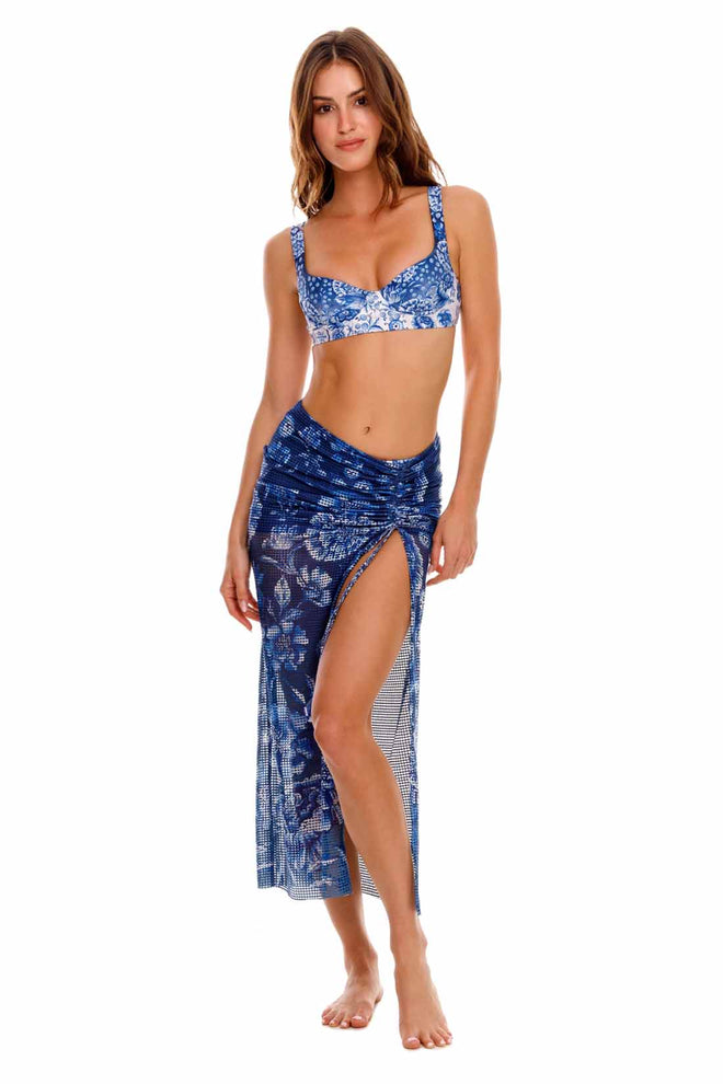 Agua Bendita Tock Azure Sarong front