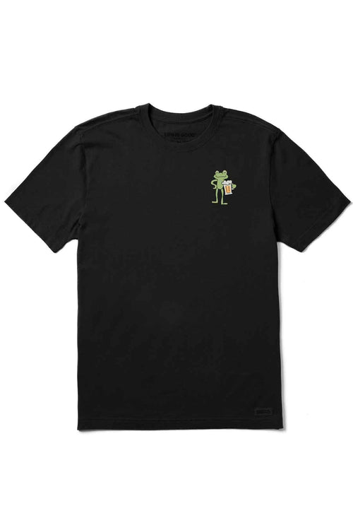 Life is Good Faded Black Smile Frog Tee