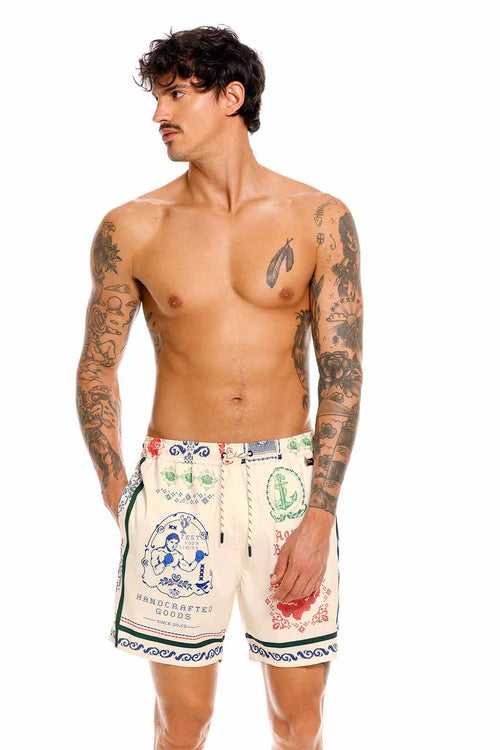 Agua Bendita Joe White Tissu Swimtrunk
