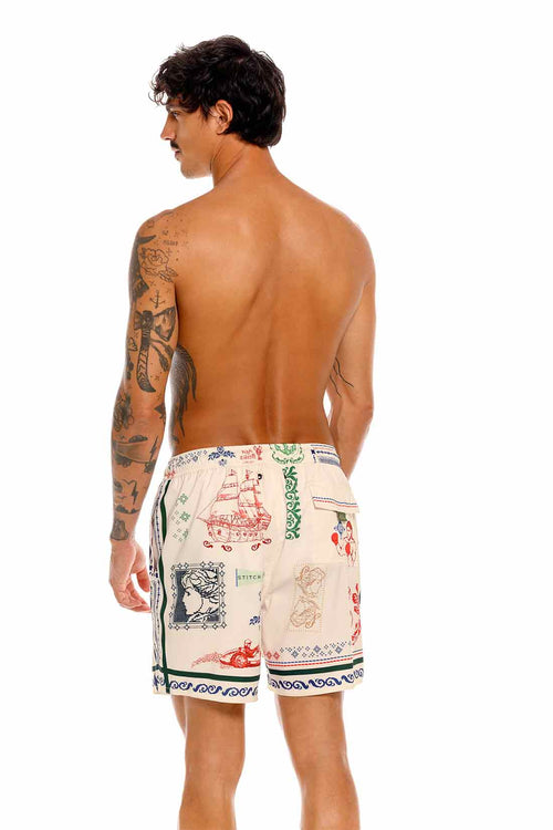 Agua Bendita Joe White Tissu Swimtrunk back