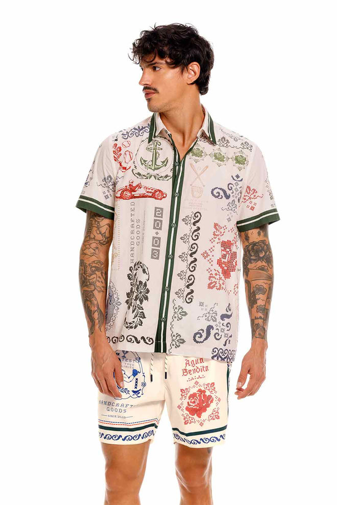 Agua Bendita Jack White Tissu Shirt