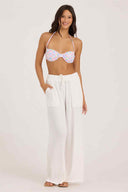 White Novelty Rib Pants Set