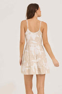 Sand Floral Printed Knot Mini Dress back