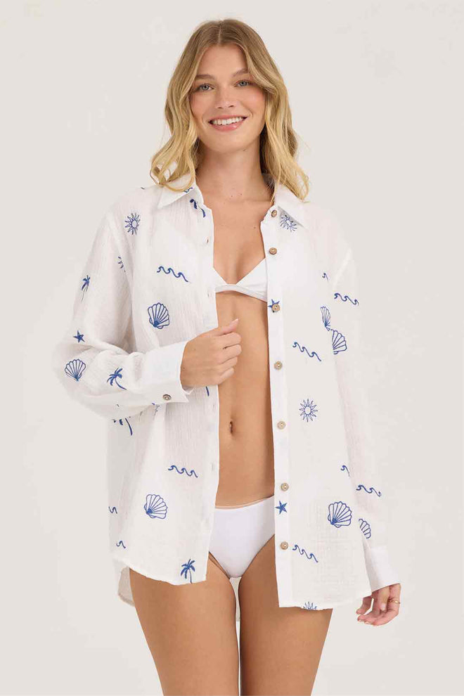 White Sea Embroidered Gauze Shirt