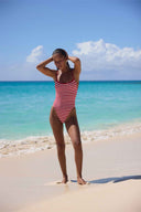 Red Striped Krinkle One Piece