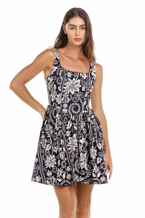 Agua Bendita Amonita Batik Mini Dress front