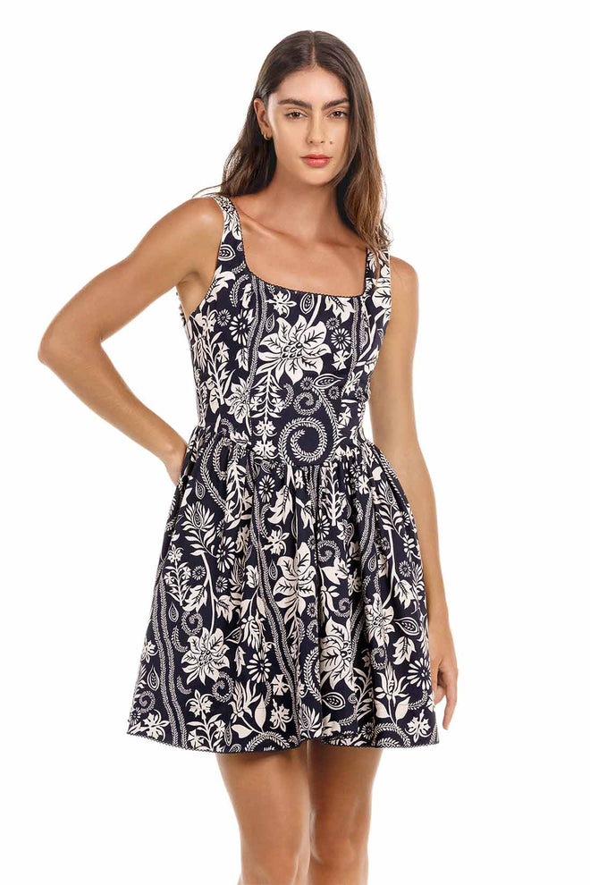 Agua Bendita Amonita Batik Mini Dress front