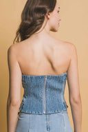 Light Denim Vest Skort Set back