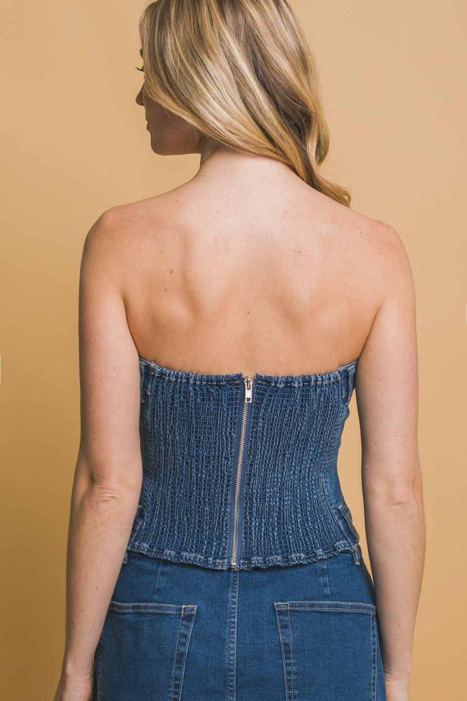 Denim Vest Skort Set back