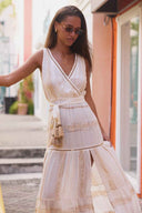Gold Dust Stripe Maxi Dress
