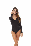Chamela Essentials Black Long Sleeve One Piece