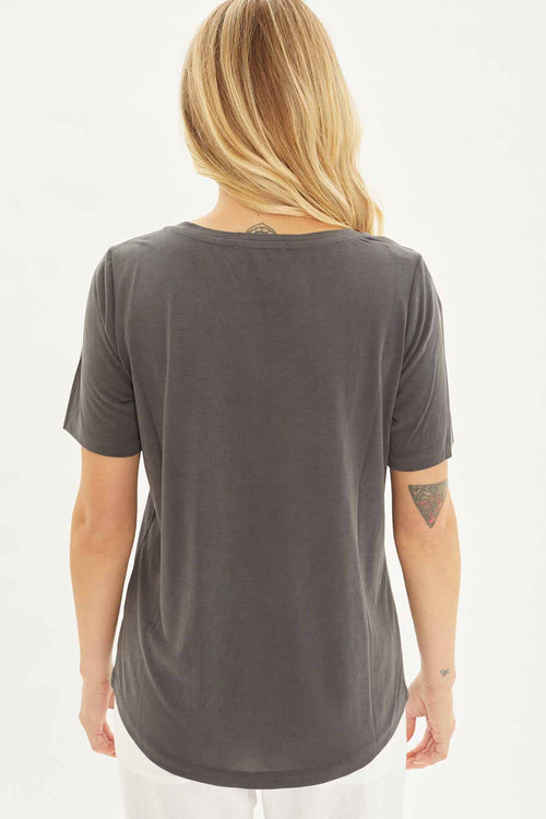 Camila Black V Neck Top back