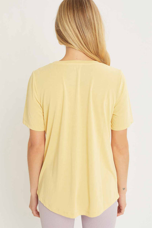 Camila Yellow V Neck Top back