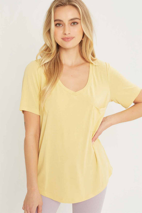 Camila Yellow V Neck Top